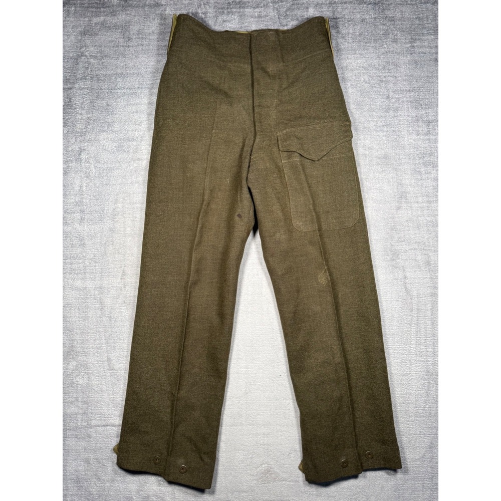 British Military Pants Mens 30x30 Green 1949 Pattern Battle Wool Trousers Cargo